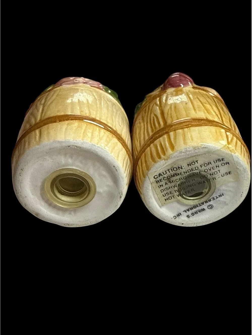Wang's Fruit Barrel Strawberry Peach Cherry Blossoms Salt Pepper Shakers Set